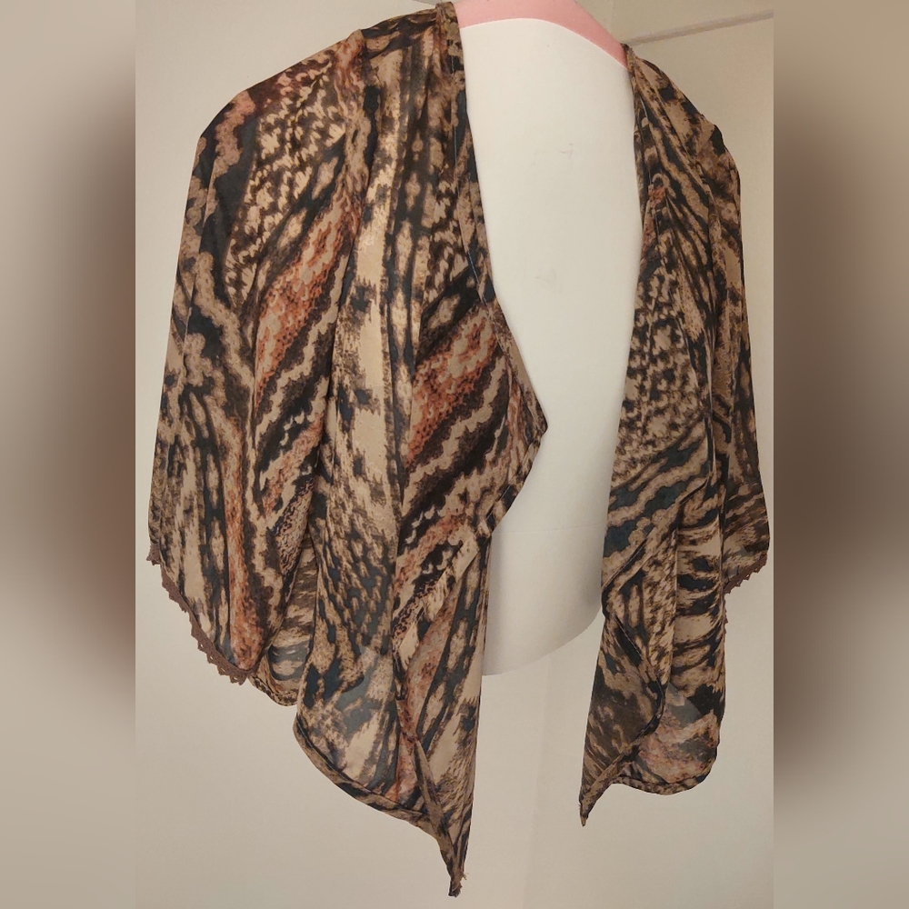 Sheer Shoulder Cover Cropped Cardigan